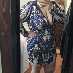 Plus size sequence dress